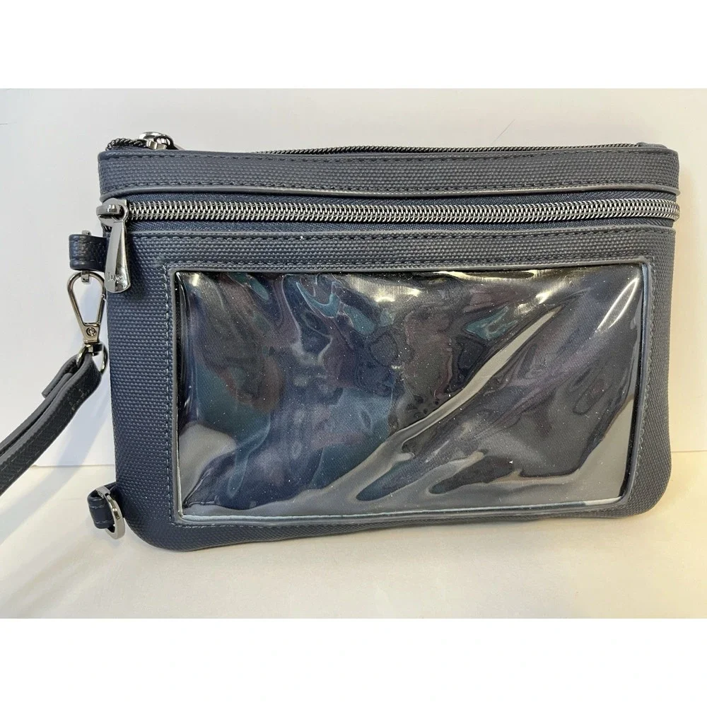 Lug Peekaboo Wristlet Navy Logo Travel Detachable Strap Quilted Neutral Casual
